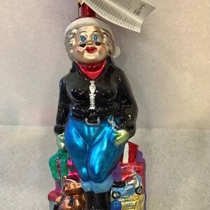 Christopher Radko Christmas Ornament Mrs Harley Claus Harley Davidson